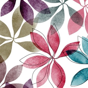 abstract botanical - viva magenta lilium leaves - resonance - botanical wallpaper