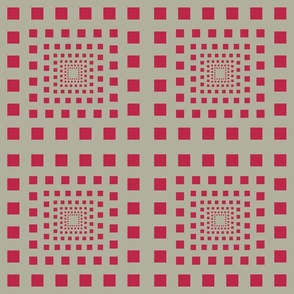 Receding Squares in magenta and beige.