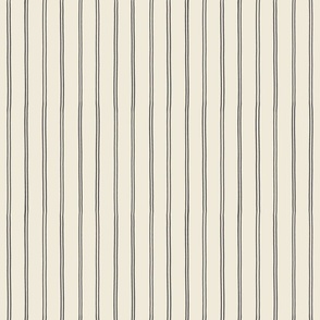 Rotated Basic Stripe Gray Charcoal on Cream