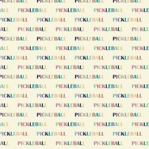 Pickleball - Colorful Text Pattern on Solid Beige Background v3