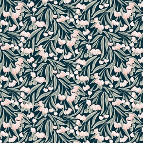 Growing flower branches - blush pink, sage green and black // small scale