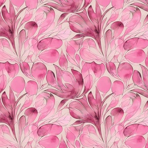 Loose Floral Watercolor Art Pastel Pink