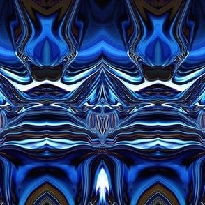 Blue and White Metal Waves 7