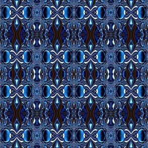 Blue and White Metal Waves 13