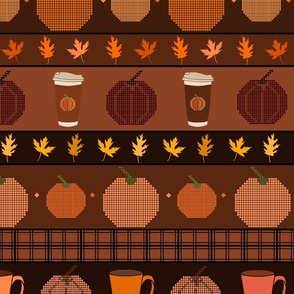 Pumpkin Spice Latte Fair Isle (large scale) 