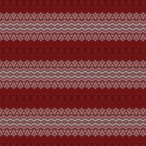 tribal row - red coral taupe