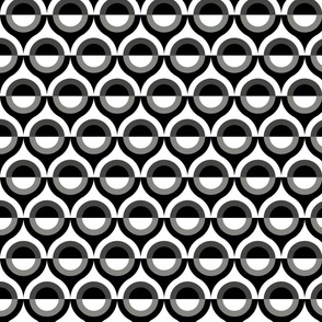 Optimism and Pessimism Mid-Century Geometric Pattern - Black and White Small Scale
