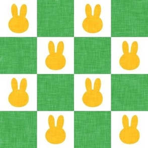 (2" scale) Bunny Checks - Easter - green/yellow - LAD22