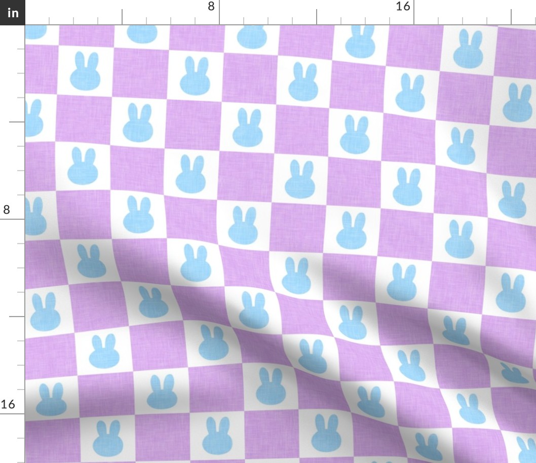 (2" scale) Bunny Checks - Easter - blue/purple - LAD22