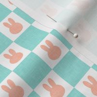 (1" scale) Bunny Checks - Easter - peach/blue - LAD22