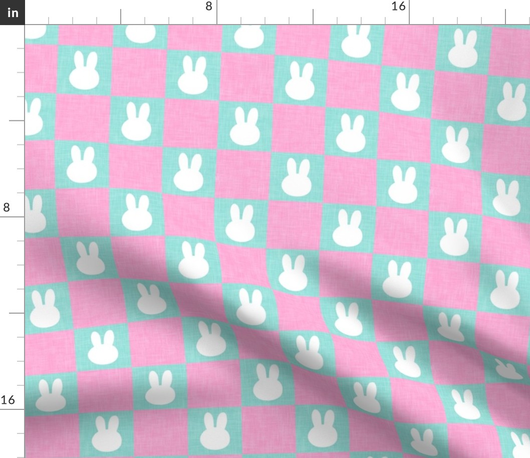 (2" scale) Bunny Checks - Easter - pink and blue check - LAD22