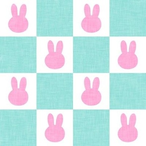 (2" scale) Bunny Checks - Easter - pink/blue - LAD22