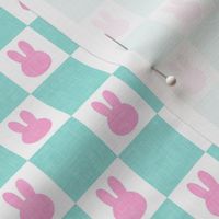(1" scale) Bunny Checks - Easter - pink/blue - LAD22
