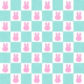 (1" scale) Bunny Checks - Easter - pink/blue - LAD22