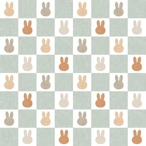 (1" scale) Bunny Checks - Easter - multi neutrals - LAD22
