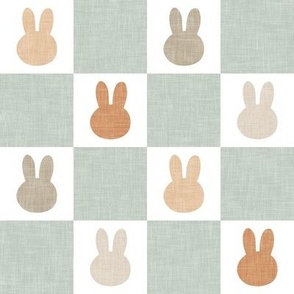 (2" scale) Bunny Checks - Easter - multi neutrals - LAD22