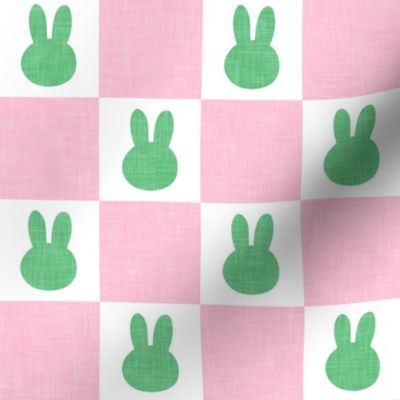 (2" scale) Bunny Checks - Easter - green/pink - LAD22