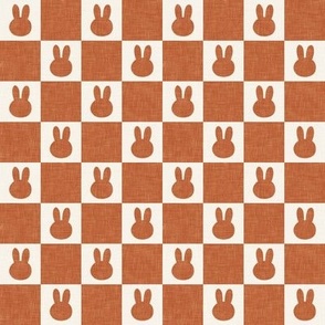 (1" scale) Bunny Checks - Easter - burnt sienna - LAD22