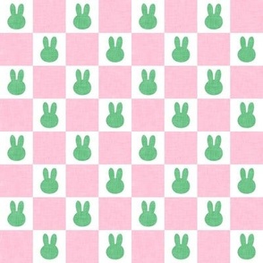 (1" scale) Bunny Checks - Easter - green/pink - LAD22