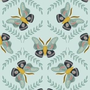 Botanical Butterfly {on Sea Glass} Ogee Mystical Butterflies Nursery Wallpaper