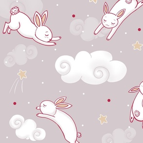 Leaping Bunnies gray large