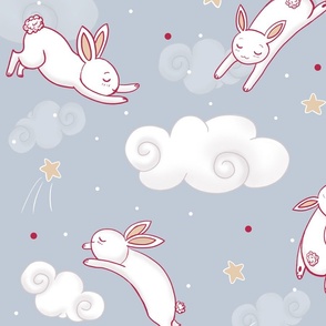 Leaping Bunnies blue large