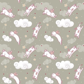 Leaping Bunnies sage medium