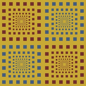 Receding Squares in primary colors.