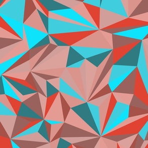 Teal Red Fabric, Wallpaper and Home Decor | Spoonflower