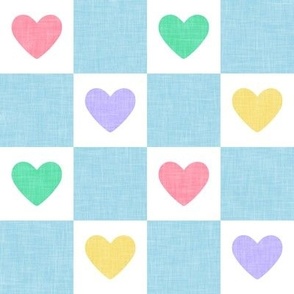 (2" scale) Heart Checks - Valentine's Day Hearts - baby blue  - LAD22
