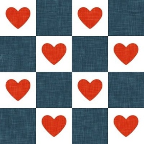 (2" scale) Heart Checks - Valentine's Day Hearts - dark blue  - LAD22