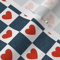 (1" scale) Heart Checks - Valentine's Day Hearts - dark blue  - LAD22