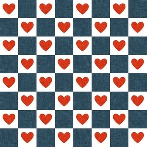 (1" scale) Heart Checks - Valentine's Day Hearts - dark blue  - LAD22