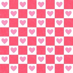 (1" scale) Heart Checks - Valentine's Day Hearts - double pink - LAD22