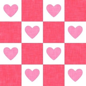 (2" scale) Heart Checks - Valentine's Day Hearts - double pink - LAD22