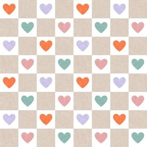 (1" scale) Heart Checks - Valentine's Day Hearts - neutrals  - LAD22