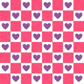 (1" scale) Heart Checks - Valentine's Day Hearts - purple/pink  - LAD22