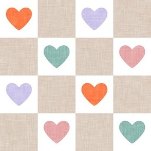 (2" scale) Heart Checks - Valentine's Day Hearts - neutrals  - LAD22