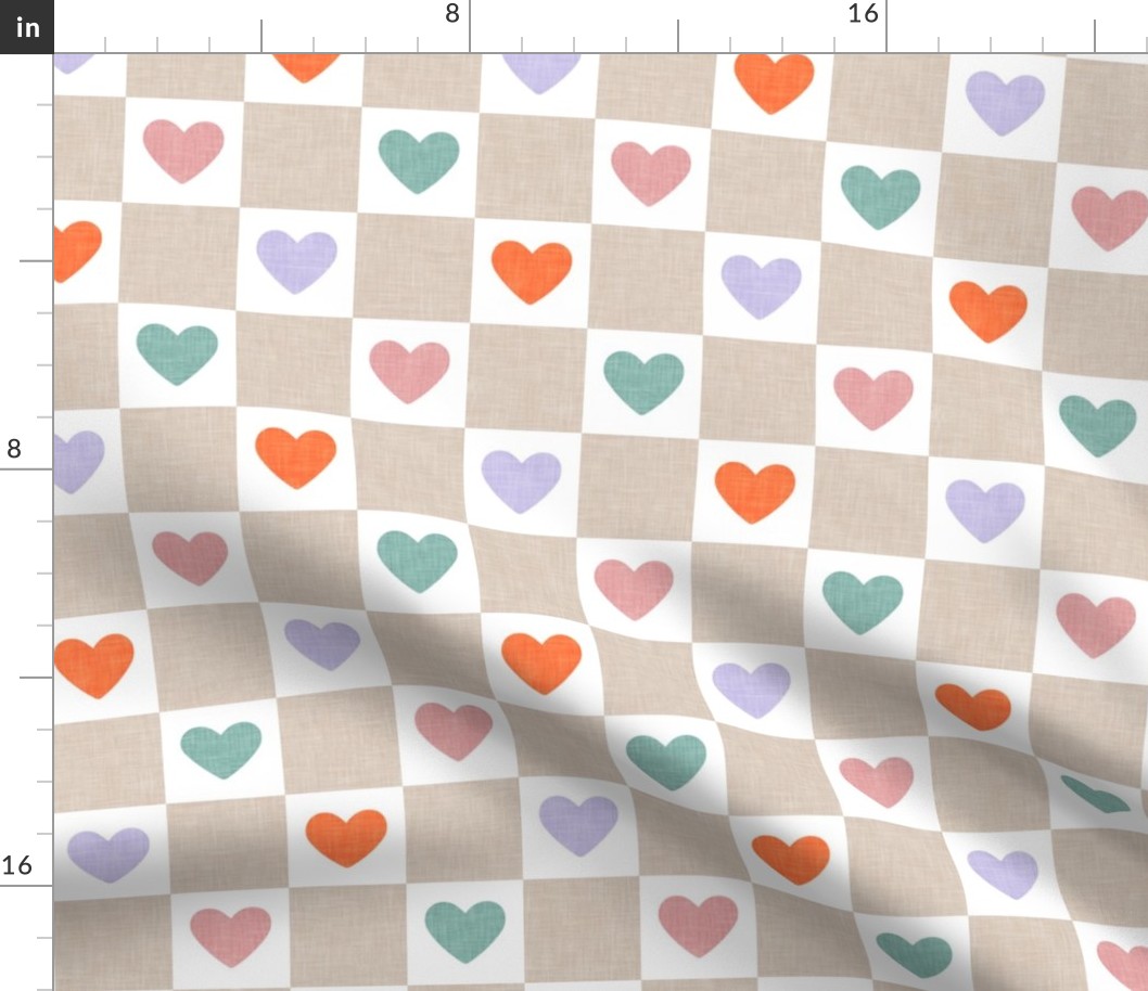 (2" scale) Heart Checks - Valentine's Day Hearts - neutrals  - LAD22