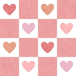 (2" scale) Heart Checks - Valentine's Day Hearts - multi pink - LAD22