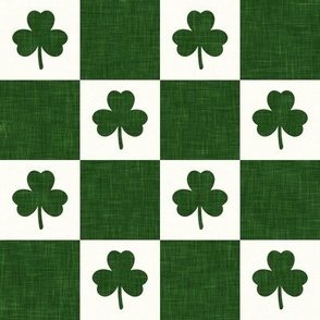 (2" scale) Shamrock Checks - St Patricks Day Check - dark green - LAD23