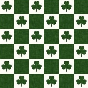 (1" scale) Shamrock Checks - St Patricks Day Check - dark green - LAD23