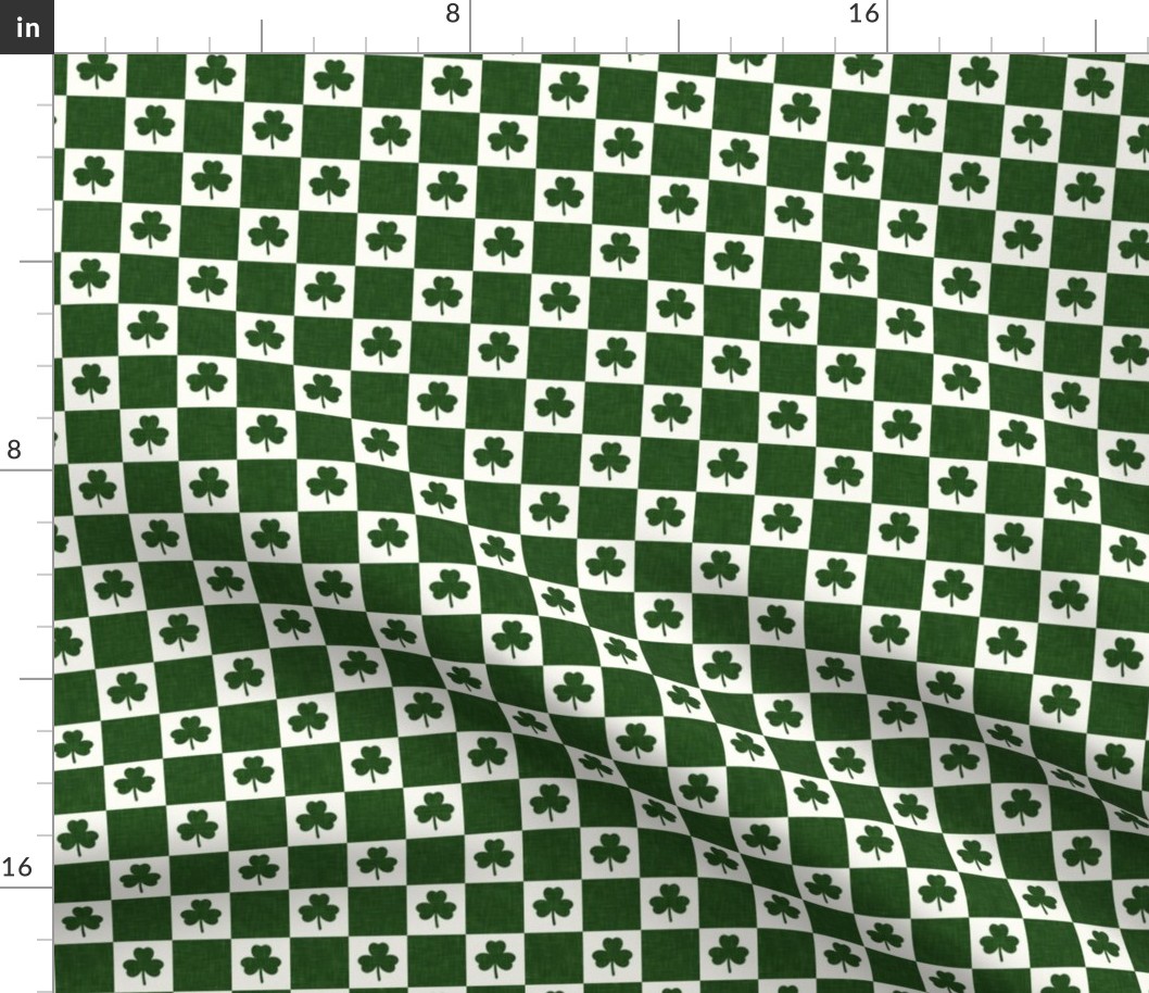 (1" scale) Shamrock Checks - St Patricks Day Check - dark green - LAD23