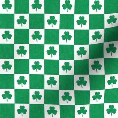 (1" scale) Shamrock Checks - St Patricks Day Check - green - LAD23