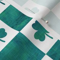 (2" scale) Shamrock Checks - St Patricks Day Check - watercolor teal - LAD23