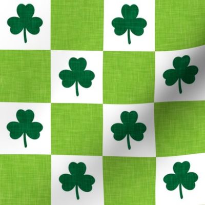 (2" scale) Shamrock Checks - St Patricks Day Check - Green/Dark green - LAD23