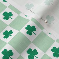 (1" scale) Shamrock Checks - St Patricks Day Check - Mint/Green - LAD23