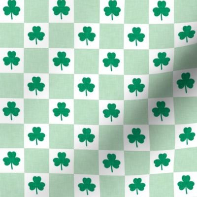 (1" scale) Shamrock Checks - St Patricks Day Check - Mint/Green - LAD23