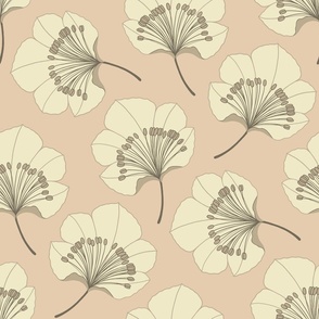 Flower fan - warm neutral 