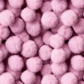 fluffy pink pom pons